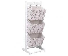 vidaXL 3-stufiges Korbregal Blumenmuster 35 x 35 x 102 cm Holz