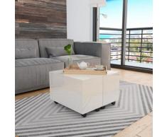 vidaXL Couchtisch Hochglanz-Weiß 60×60×35 cm Spanplatte