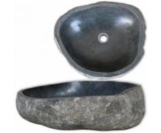 vidaXL Waschbecken Flussstein oval 46-52 cm