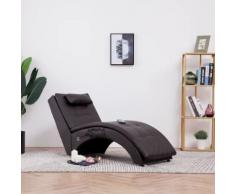 vidaXL Massage Chaiselongue mit Kissen Braun Kunstleder