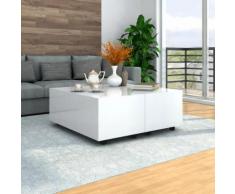 vidaXL Couchtisch Hochglanz-Weiß 100×100×35 cm