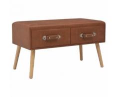 vidaXL Bank mit Schubladen 80 cm Braun Kunstleder
