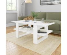 vidaXL Couchtisch Hochglanz-Weiß 110x55x42 cm Spanplatte