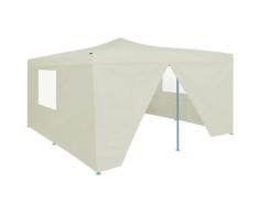 vidaXL Faltpavillon mit 4 Seitenwänden 5x5 m Creme