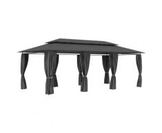 vidaXL Pavillon mit Vorhängen 600x298x270 cm Anthrazit