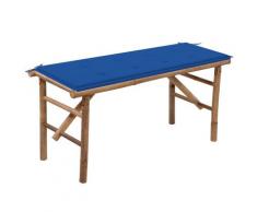 vidaXL Klappbare Gartenbank mit Auflage 118 cm Bambus