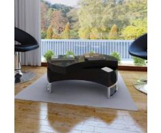 vidaXL Couchtisch Form-Verstellbar Hochglanz Schwarz