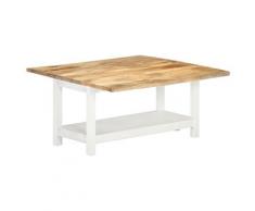vidaXL Ausziehbarer Couchtisch Weiß 90x(45-90)x45 cm Massivholz Mango