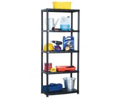 vidaXL Lagerregal 5-Tier Schwarz 71x38x170 cm Kunststoff