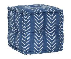 vidaXL Sitzwürfel mit Muster Handgefertigt 40 x 40 cm Indigo