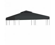 vidaXL Pavillon-Ersatzdach 310 g/m² Dunkelgrau 3x3 m