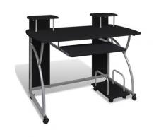 vidaXL Computertisch PC Tisch Mobiler Computerwagen Bürotisch Rollen schwarz