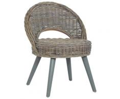 vidaXL Sessel Kubu-Rattan Grau