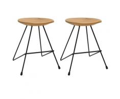 vidaXL Hocker 2 Stk. Teak Massivholz