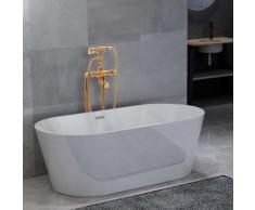 vidaXL Freistehende Badewanne und Wasserhahn 220 L 99,5 cm Golden