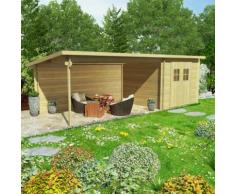 vidaXL Blockhaus Gartenschuppen Massivholz 28 mm 7,3 x 3 m