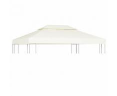 vidaXL Pavillon-Dachplane Ersatzdach 310 g/m² Cremeweiß 3×4 m