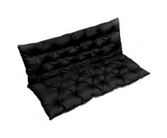 vidaXL Auflage für Hollywoodschaukel Schwarz und Grau 120 cm Stoff