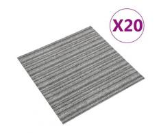 vidaXL Teppichfliesen 20 Stk. 5 m² 50x50 cm Gestreift Grau