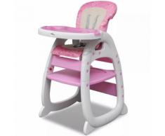 vidaXL Pinker Umwandelbarer 3-in-1 Baby-Hochstuhl