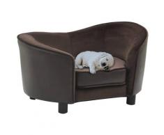 vidaXL Hundesofa Braun 69x49x40 cm Plüsch und Kunstleder