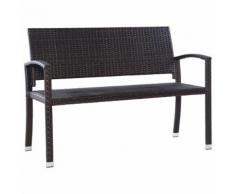 vidaXL Gartenbank 122 cm Poly Rattan Braun