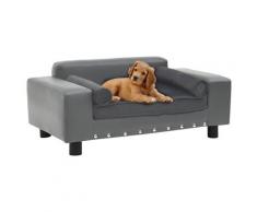 vidaXL Hundesofa Grau 81x43x31 cm Plüsch und Kunstleder