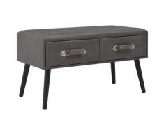 vidaXL Bank mit Schubladen 80 cm Grau Kunstleder