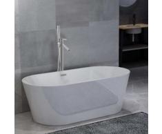 vidaXL Freistehende Badewanne und Wasserhahn 220 L 110 cm Silbern