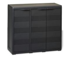 vidaXL Gartenschrank mit 2 Regalen Schwarz