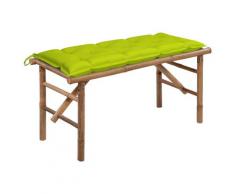 vidaXL Klappbare Gartenbank mit Auflage 118 cm Bambus