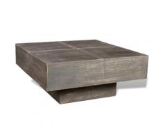 vidaXL Couchtisch Dunkelbraun Quadratisch Massivholz Mango