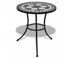 vidaXL Bistrotisch Schwarz und Weiß 60 cm Mosaik