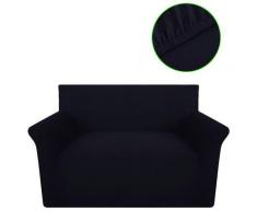 vidaXL Sofahusse Sofabezug Stretchhusse Schwarz Baumwoll-Jersey