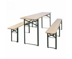 vidaXL Klappbarer Biertisch mit 2 Bänken 220 cm Tannenholz