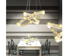 vidaXL LED Kristall Pendelleuchte Deckenleuchte Doppelring-Form 23,6 W