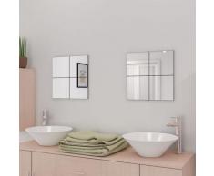 vidaXL Rahmenlose Spiegelfliesen Glas 16 Stk. 20,5 cm