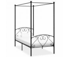 vidaXL Himmelbett-Gestell Schwarz Metall 120 x 200 cm