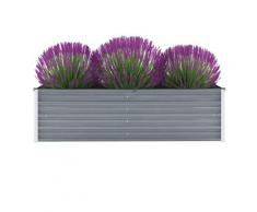 vidaXL Garten-Hochbeet Verzinkter Stahl 160x40x45 cm Grau