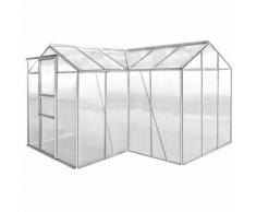 vidaXL Gewächshaus Aluminium 2 Abschnitte mit Hohlkammerplatten