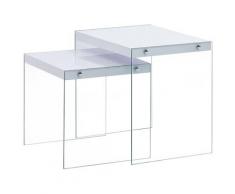 vidaXL Satztische 2 Stk. Weiß MDF