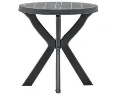 vidaXL Bistrotisch Anthrazit Ø70 cm Kunststoff