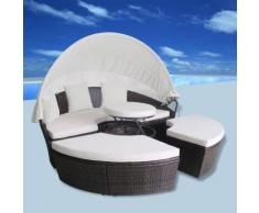 vidaXL Outdoor-Sonneninsel Poly Rattan Braun