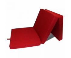 vidaXL 3-teilige Klappmatratze 190×70×9 cm Rot