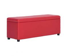 vidaXL Bank mit Staufach 116 cm Rot Kunstleder
