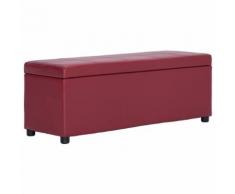 vidaXL Bank mit Staufach 116 cm Weinrot Kunstleder