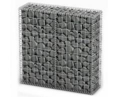 vidaXL Steinkorb Gabione mit Deckeln Verzinkter Draht 100×100×30 cm