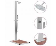 vidaXL Gartendusche mit Bodenelement WPC Edelstahl