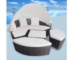 vidaXL Outdoor-Sonneninsel Poly Rattan Braun
