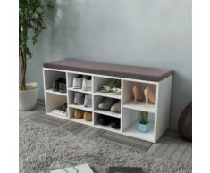 vidaXL Schuhschrank Schuhbank Sitzbank 10 Fächer weiß
